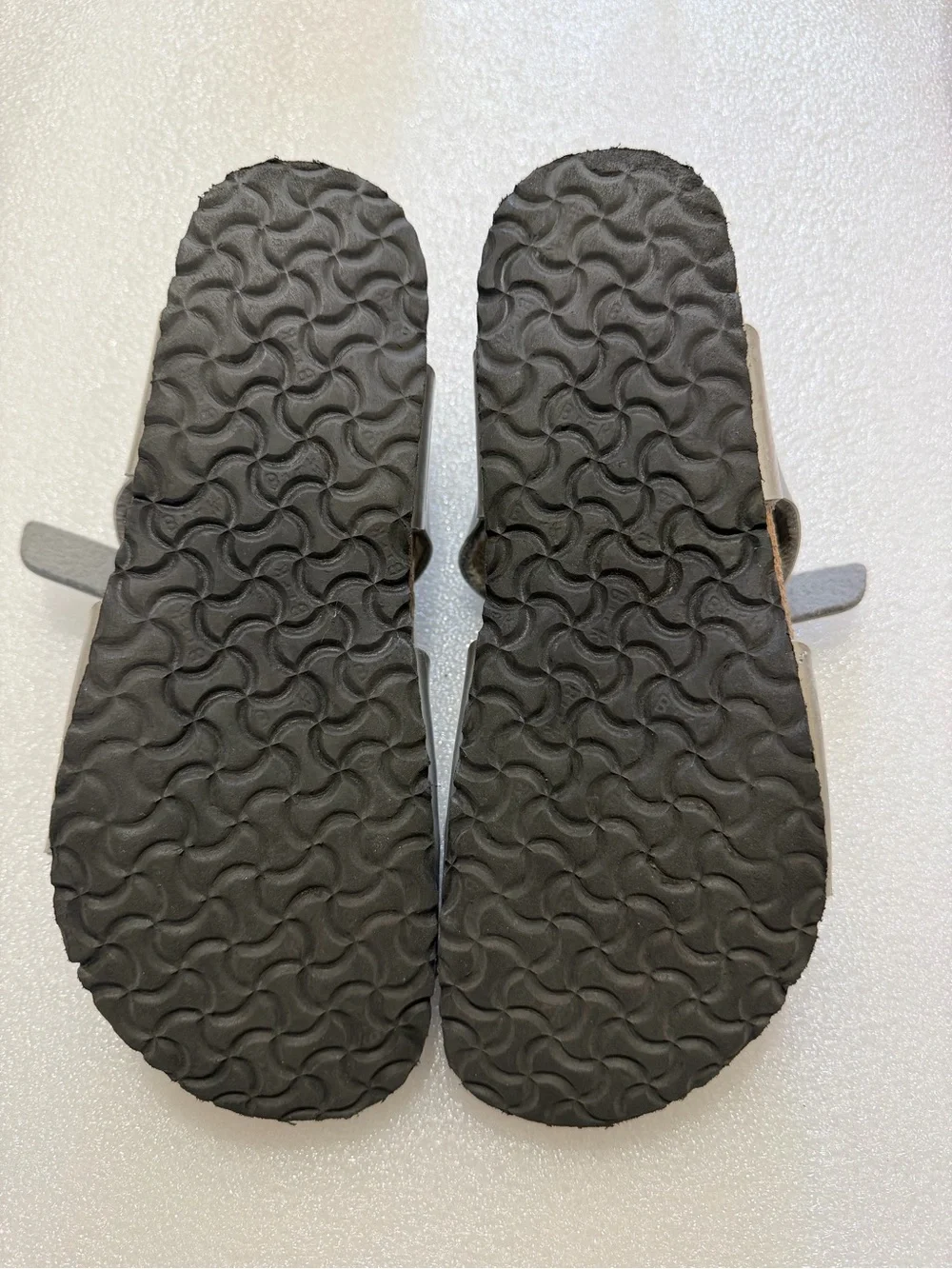 Birkenstock Kids Silver Metallic Two-Buckle Sandals
